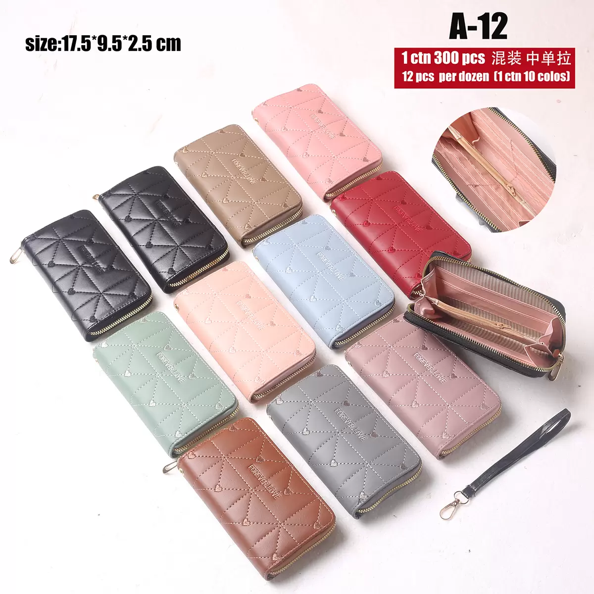Women's wallet medium-sized one zipper(A-12)