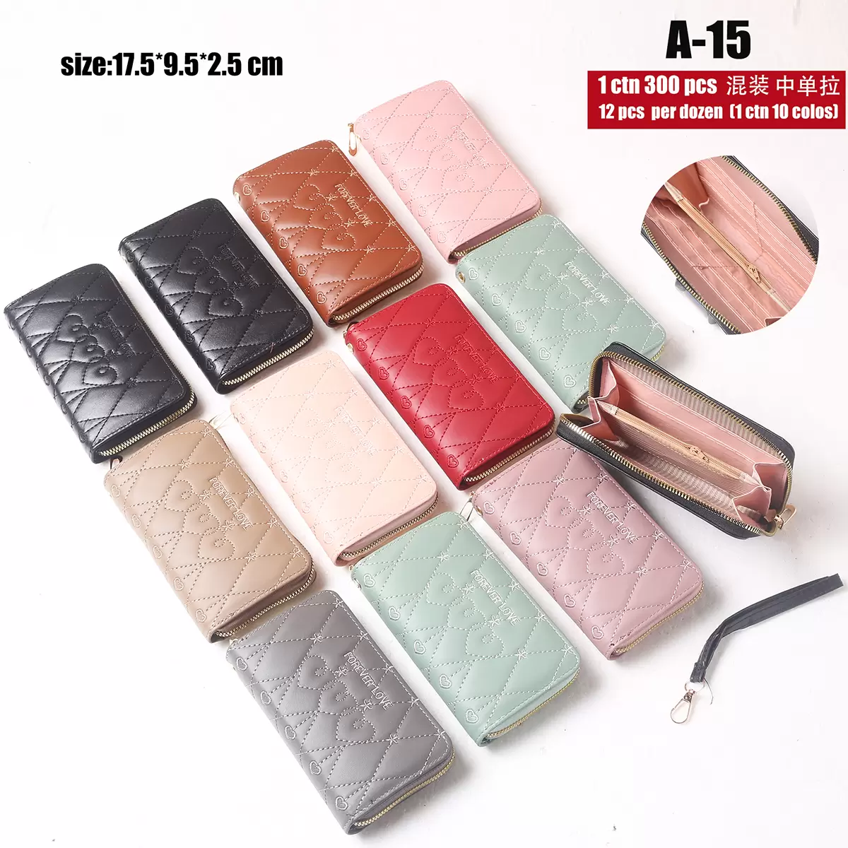 Women's wallet medium-sized one zipper(A-15)