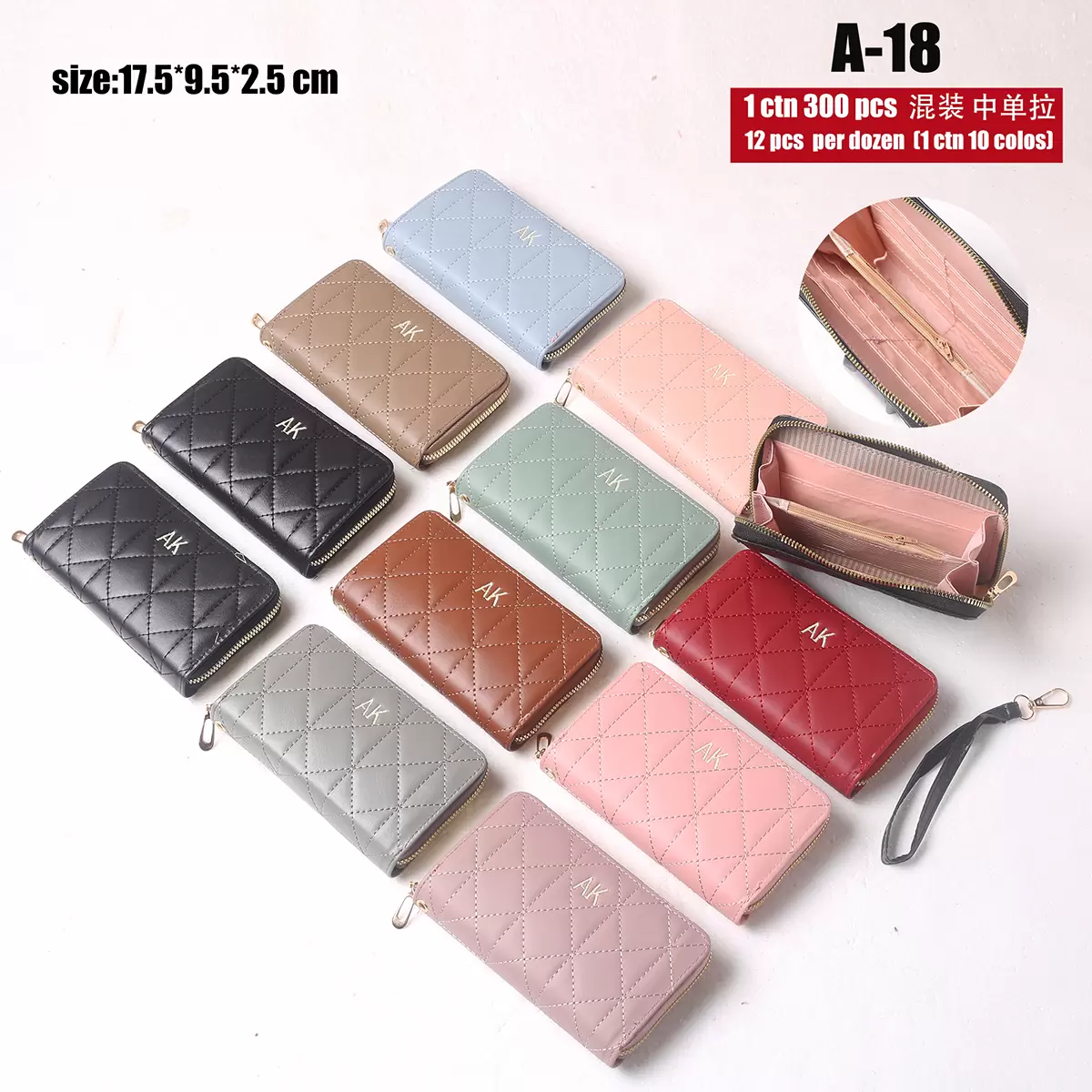 Women's wallet medium-sized one zipper(A-18)