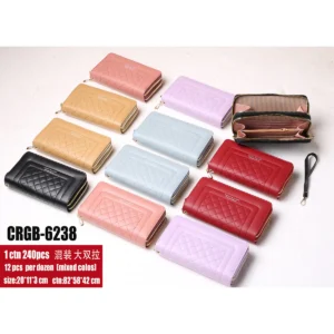 Women's wallet large two zippers 1 carton 240 pcs (CRBG-6238) - Image 2