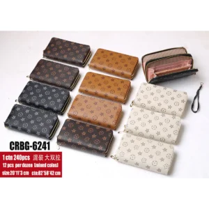 Women's wallet large two zippers 1 carton 240 pcs (CRBG-6241) - Image 2