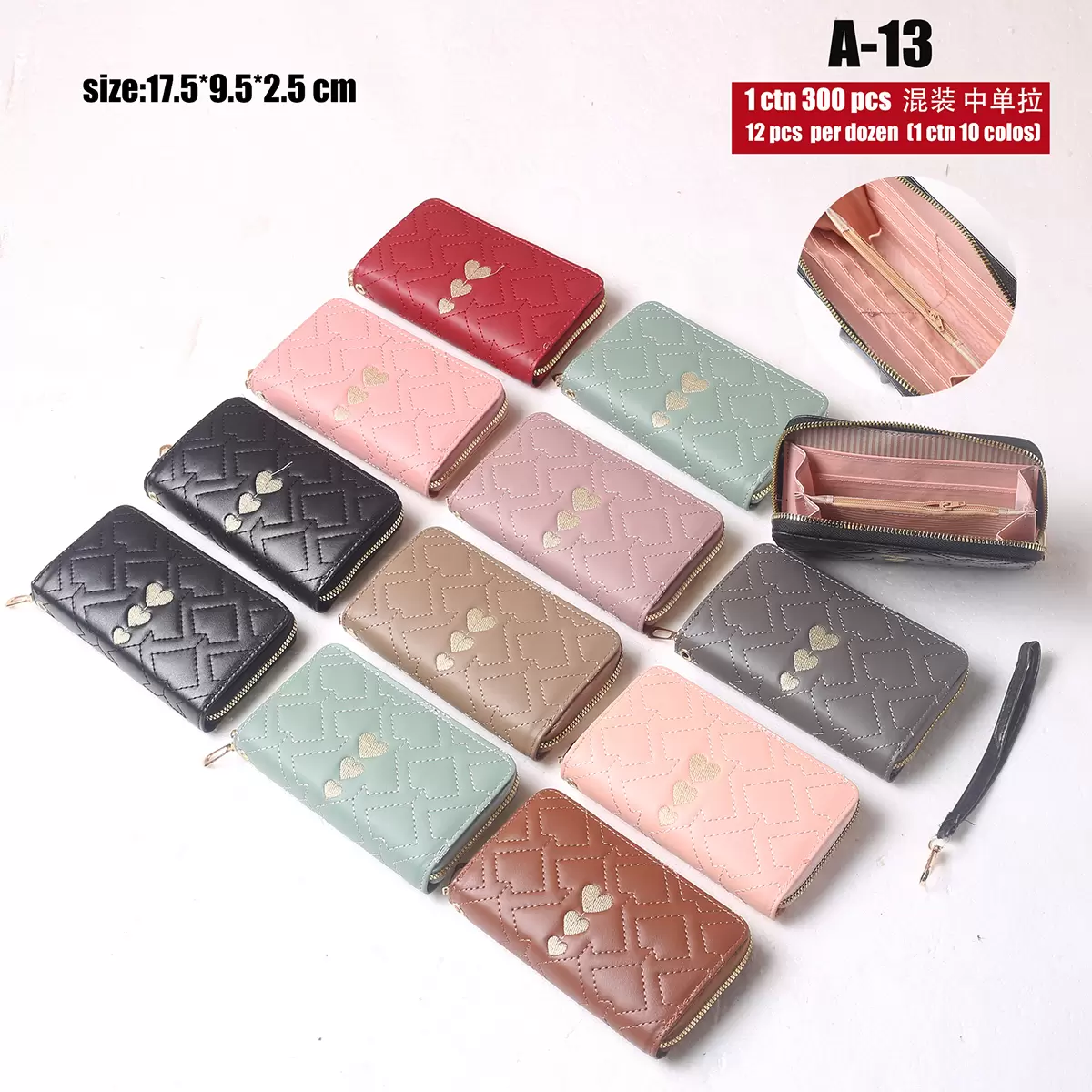Women's wallet medium-sized one zipper(A-13)